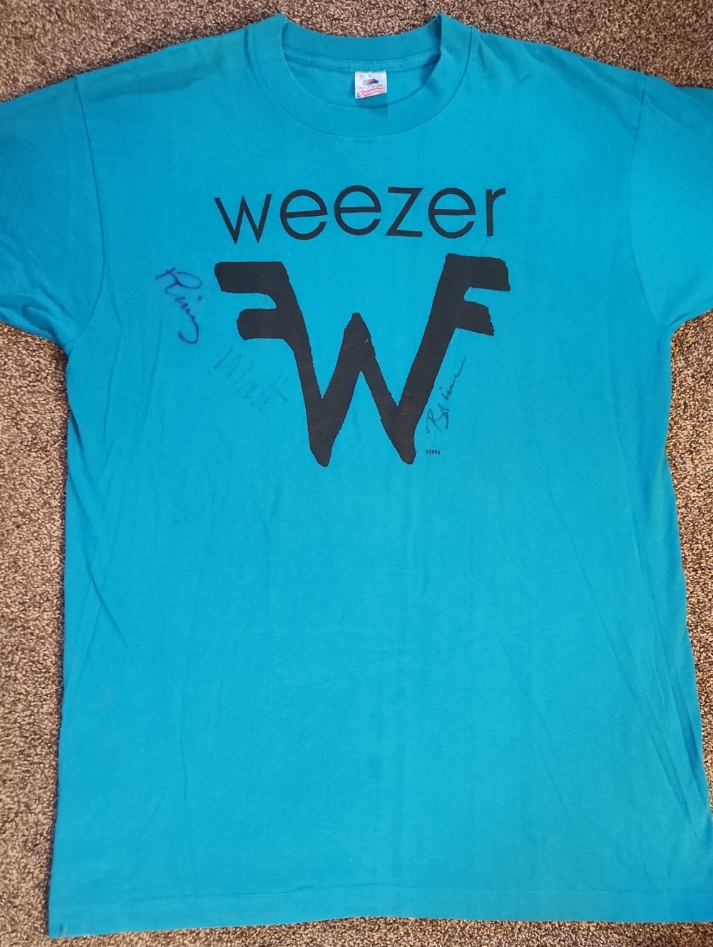 VTG 1994 Autographed Weezer Bokkus Tee - Size XL